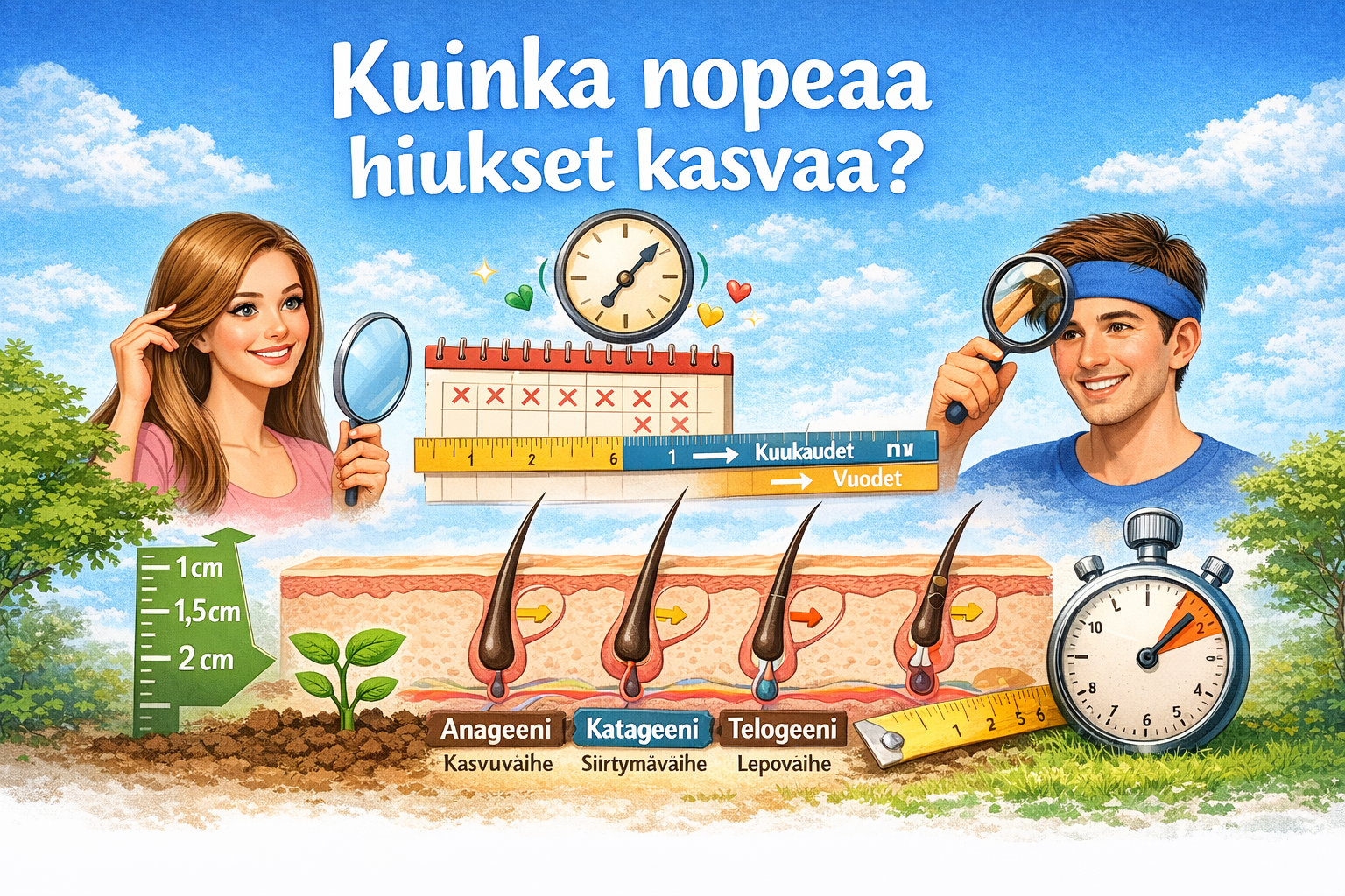 Kuinka nopeaa hiukset kasvaa ?