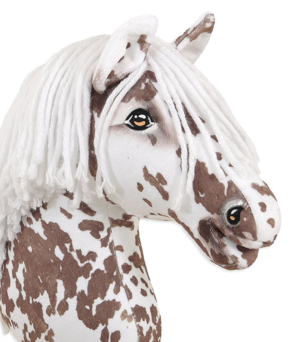 Premium Keppihevonen / Hobby Horse - Brown leopard with white A3