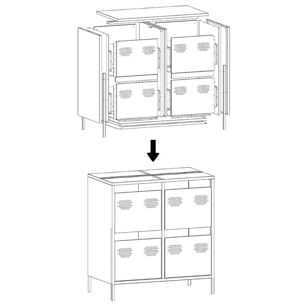 Antrasiitti senkki Lcian 68x39x73,5cm (kylmävalssattu teräs)