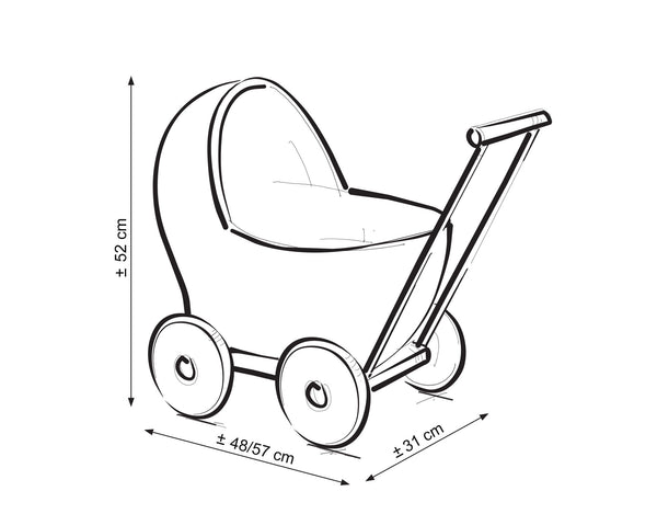 Nukkevaunu - White With Mint