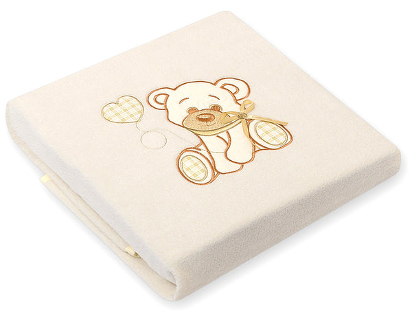 Vauvan Fleecepeitto - Bear With Bow Cream