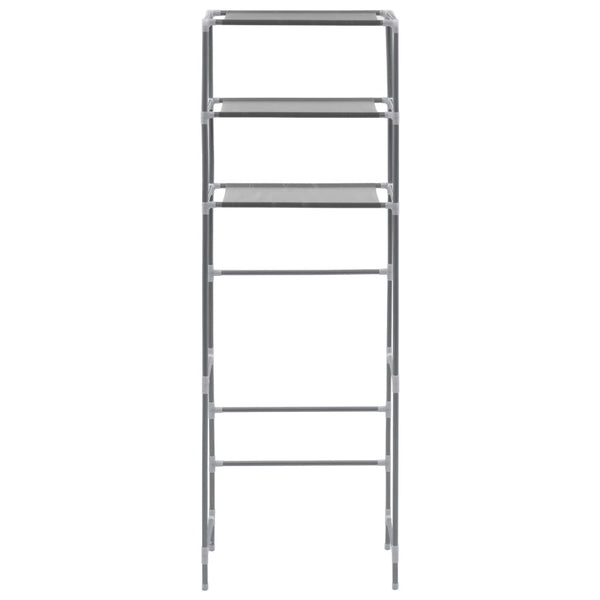 3-kerroksinen säilytyshylly WC-pytyn ylle hopea 53x28x169 cm