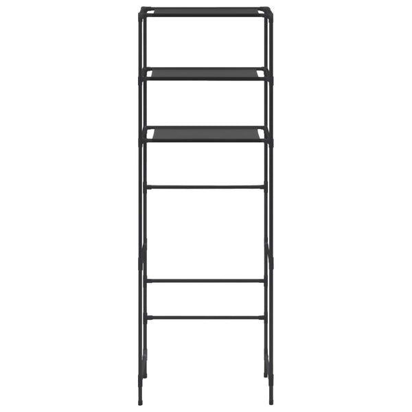 3-kerroksinen säilytyshylly WC-pytyn ylle musta 53x28x169 cm