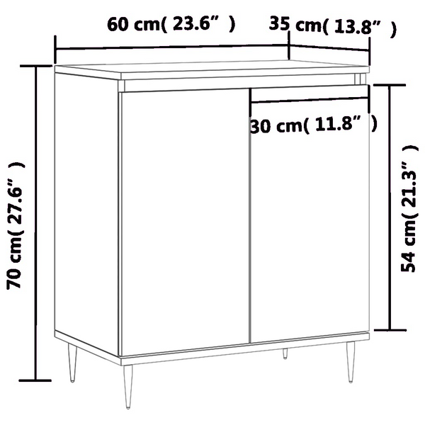 Betoninharmaa senkki Lachita 60x35x70cm (puinen)