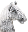Premium Keppihevonen / Hobby Horse - Dapple grey with white A3