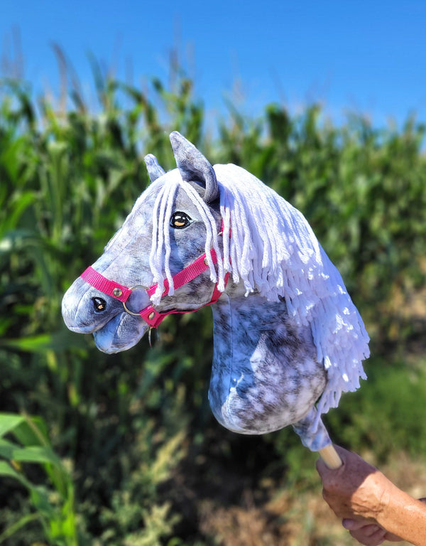 Premium Keppihevonen / Hobby Horse - Dapple grey with white A3