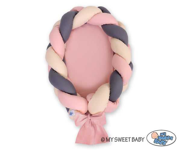 Unipesä letti reunapehmustella - Vaaleanpunainen - Harmaa