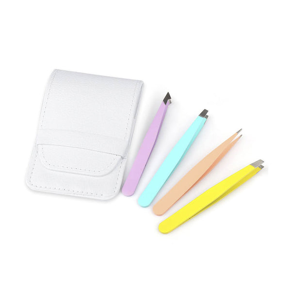 Eyebrow Waxing Tweezers Case 4 Pcs