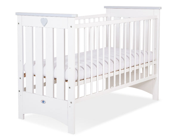 Pinnasänky 120X60cm - Wooden Baby Cot 120X60cm Lorenzo Iii White/Grey