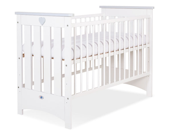 Pinnasänky 120X60cm - Wooden Baby Cot 120X60cm Lorenzo Iii White/Grey