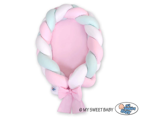 Unipesä letti reunapehmustella - Vaaleanpunainen - Valkoinen