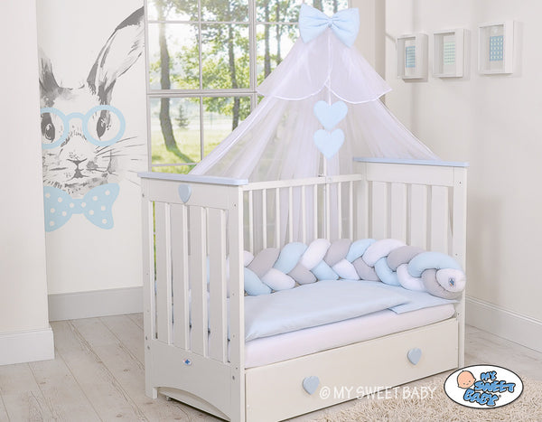 Sängyn letti reunapehmuste - Vaaleansininen - Harmaa