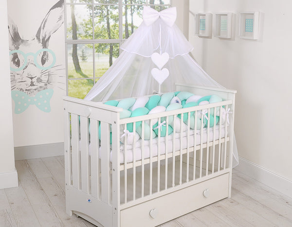 Sängyn letti reunapehmuste XXL - Valkoinen - Minttu