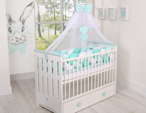 Sängyn letti reunapehmuste XXL - Valkoinen - Minttu