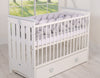 Pinnasänky 120X60cm - Wooden Baby Cot 120X60cm Lorenzo Iii White/Grey