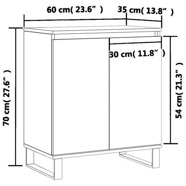 Betoninharmaa senkki Lavada 60x35x70cm (puinen)