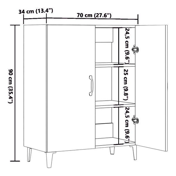 Artesaani tammi senkki Costinella 70x34x90cm (puinen)