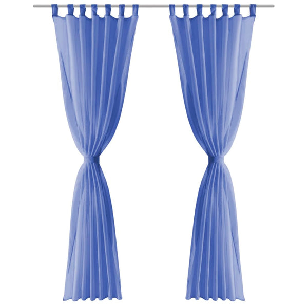 Voileeverhot 2 kpl 140x225 cm Syvänsininen