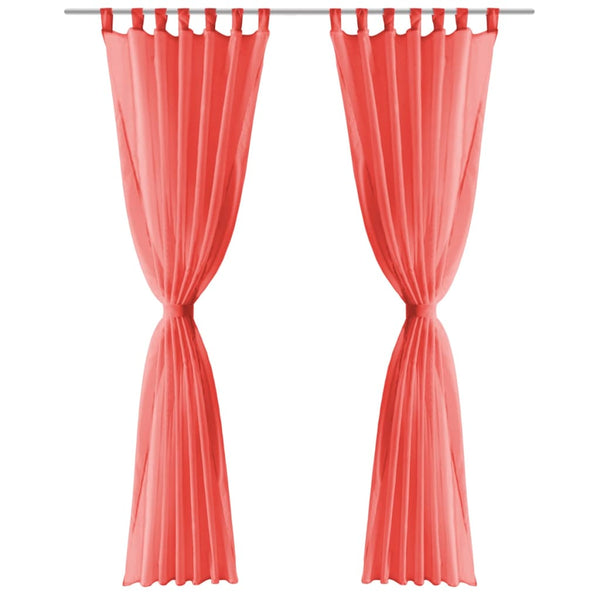 Voileeverhot 2 kpl 140x225 cm Punainen