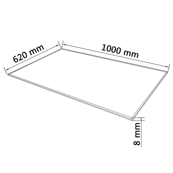 Pöytälevy Karkaistu Lasi Suorakaide 1000x620 mm