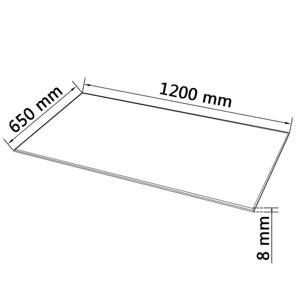 Pöytälevy Karkaistu Lasi Suorakaide 1200x650 mm