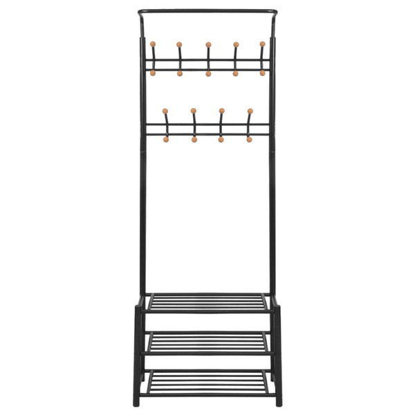 Vaatenaulakko kenkätelineellä 68x32x182,5 cm Musta