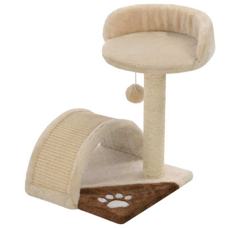 Beige ja ruskea kissan kiipeilypuu sisal-pylväällä Indira 40cm