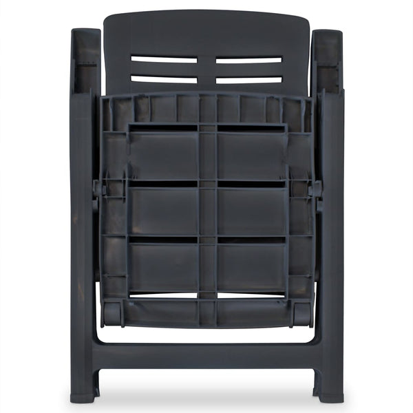 Kallistettavat puutarhatuolit 4 kpl muovi antrasiitti