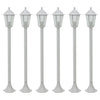 Pylväsvalaisimet puutarhaan 6 kpl E27 110 cm alumiini valkoinen