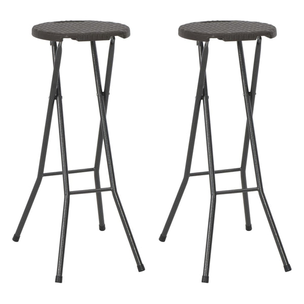 Ruskea kokoontaitettavat baarituolit Frater (2 kpl hdpe ja teräs)