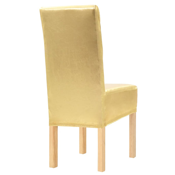 Suora tuolinpäällinen 6 kpl stretch kulta