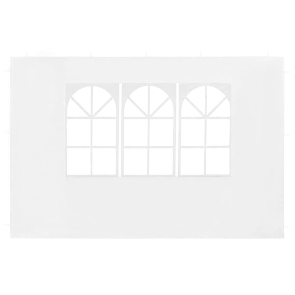 Juhlateltan sivuseinä ikkunalla 2 kpl PE valkoinen