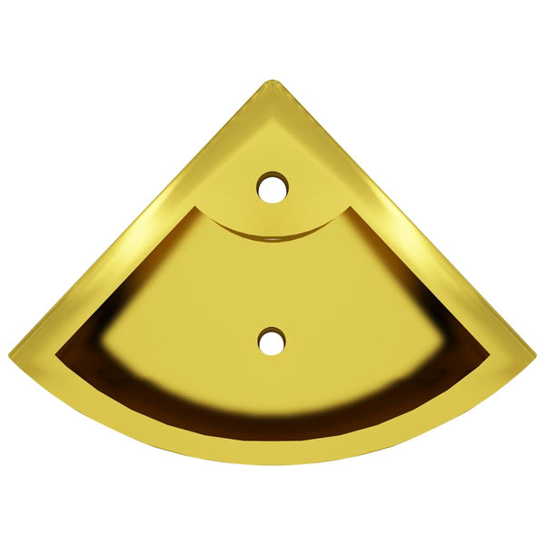 Pesuallas ylivuodolla 45x32x12,5 cm keraaminen kulta