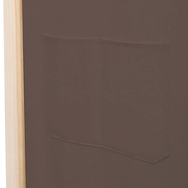6-Paneelinen Tilanjakaja ruskea 240x170x4 cm kangas