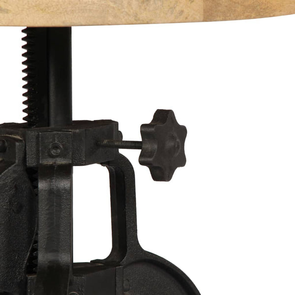 Sivupöytä 45x (45-62) cm täysi mangopuu ja valurauta