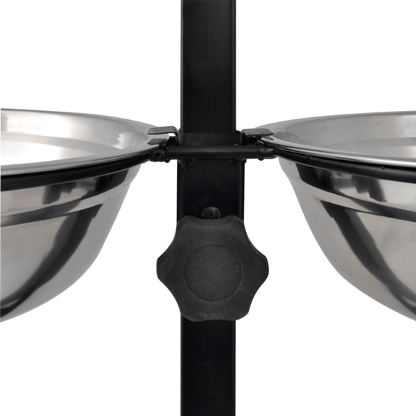 Säädettävä Koirien Syöttöteline & 2 x 4,1L Ruostumattomat Teräskulhot