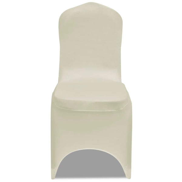 Tuolinpäälliset Stretch Kermanvärinen 6 kpl