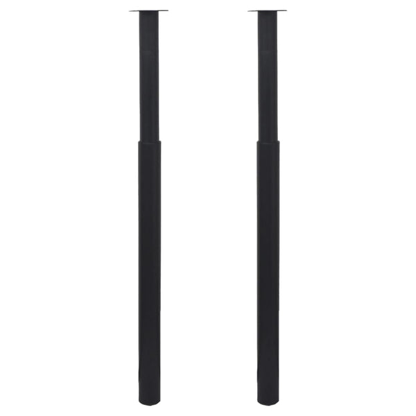 2 Teleskooppista Pöydän Jalkaa Musta 710 mm-1100 mm