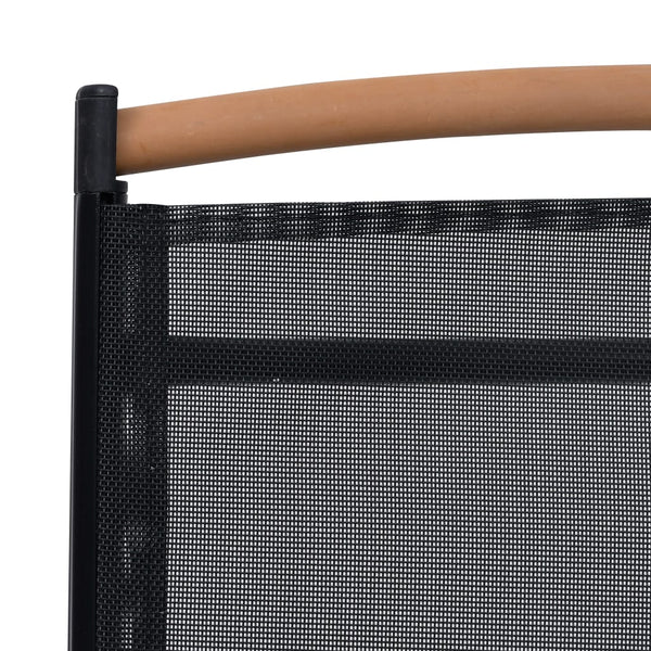 Taitettavat puutarhatuolit 2 kpl alumiini ja textilene musta