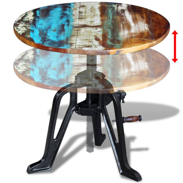 Sivupöytä kierrätetty puu ja valurauta Capitolina 60x(42-63)cm