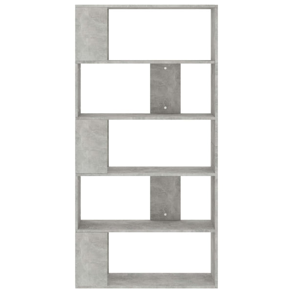 Kirjahylly/tilanjakaja betoninharmaa 80x24x159 cm tekninen puu