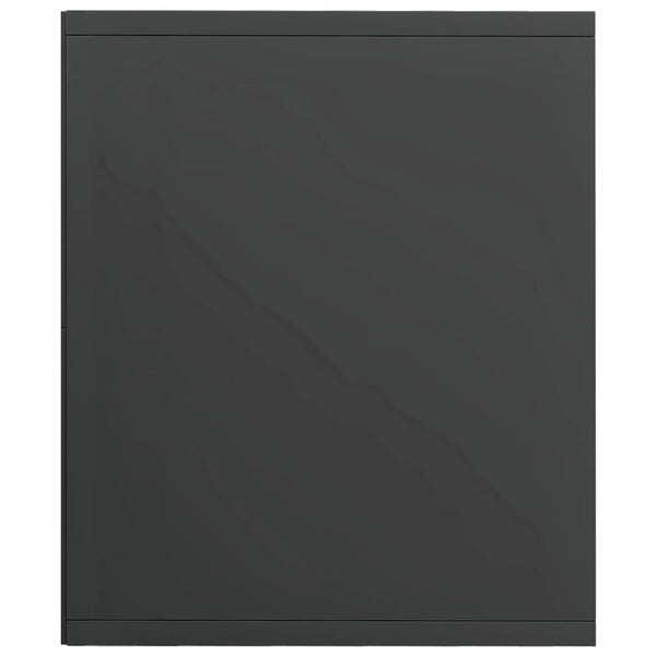 Harmaa kirjahylly Anasztaszia 36x30x114cm (korkeakiilto, puinen)