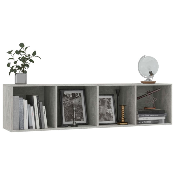 Kirjahylly/TV-taso betoninharmaa 143x30x36 cm