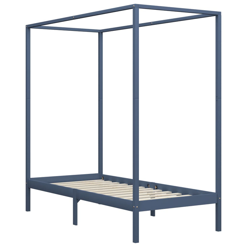 Harmaa pylvässänky Cristofora 90x200cm (mänty)