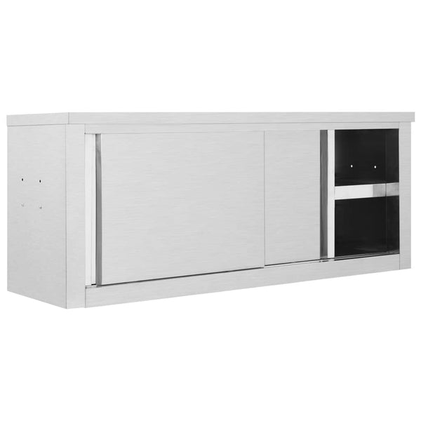 Keittiön seinäkaappi liukuovilla 120x40x50 cm ruostumaton teräs