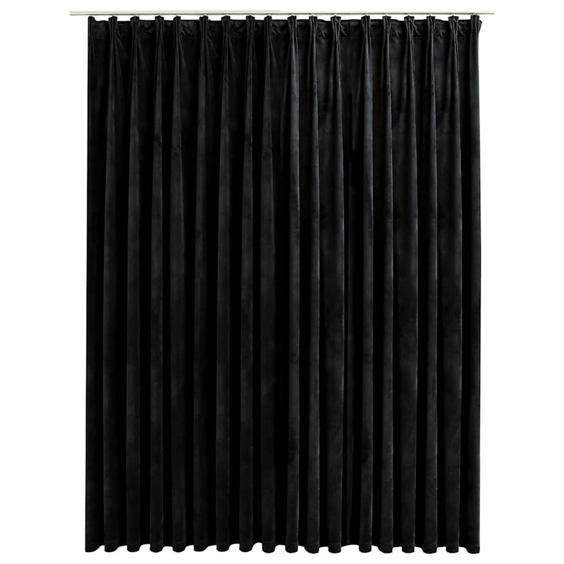 Musta pimennysverho koukuilla sametti Samie 290x245cm