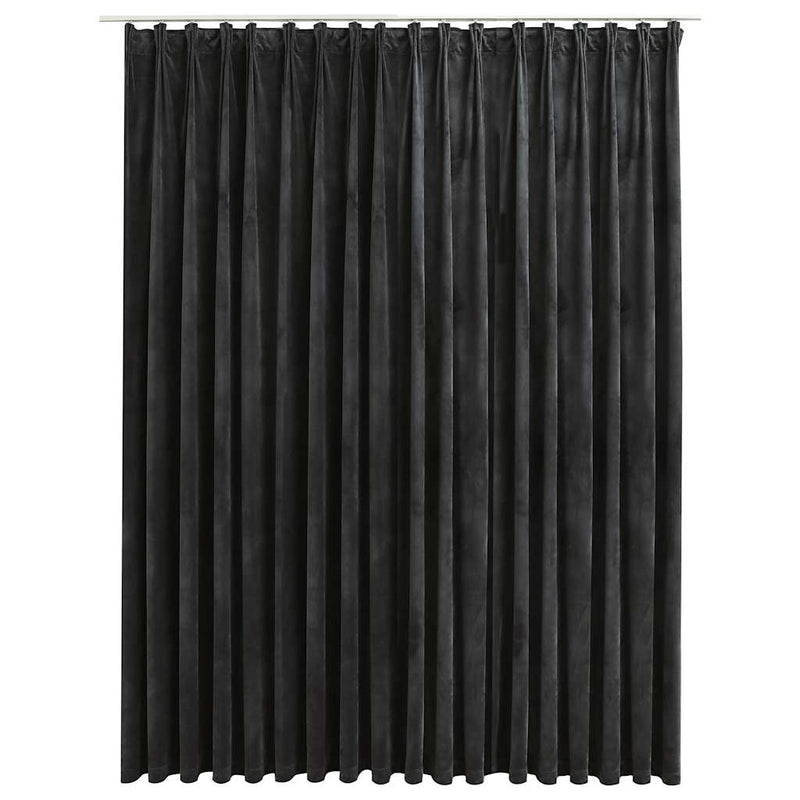 Antrasiitti pimennysverho koukuilla sametti Samie 290x245cm