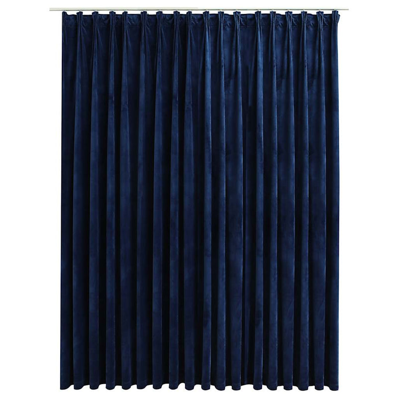 Tummansininen pimennysverho koukuilla sametti Samie 290x245cm