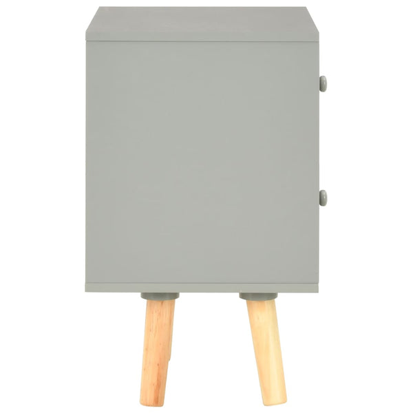 Yöpöydät 2 kpl harmaa 40x30x50 cm täysi mänty