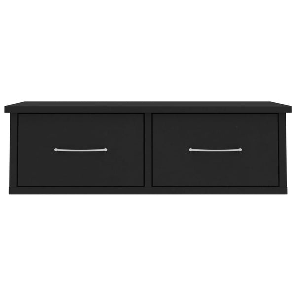 Seinälaatikkohylly musta 60x26x18,5 cm tekninen puu